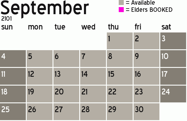 Missionary Dinner Calendar