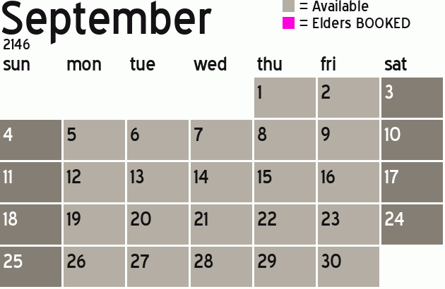 Missionary Dinner Calendar