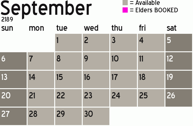 Missionary Dinner Calendar