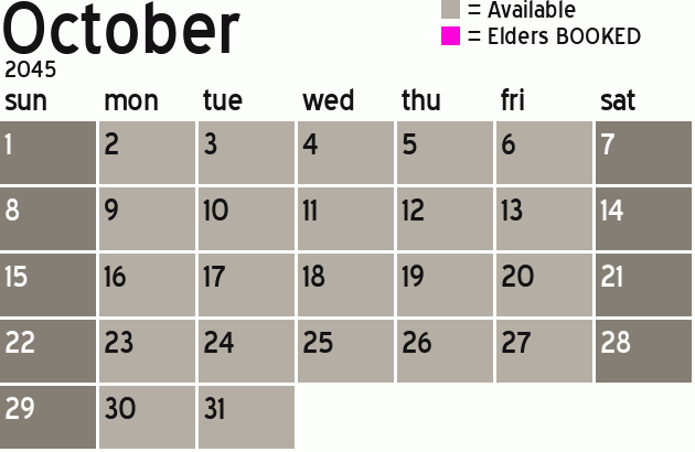 Missionary Dinner Calendar