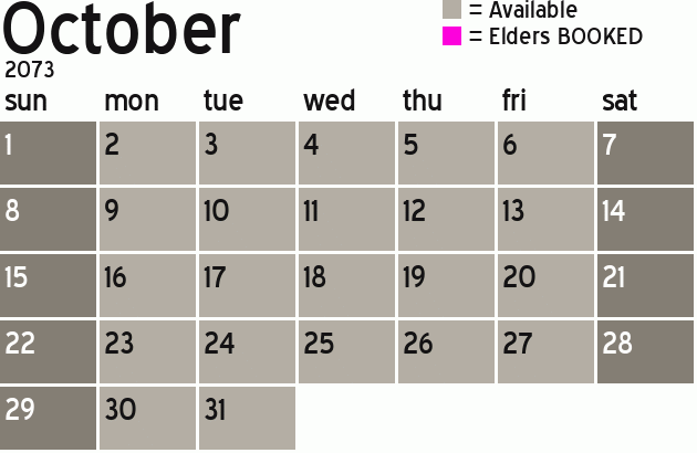 Missionary Dinner Calendar