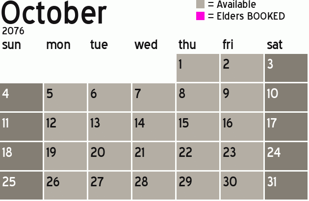 Missionary Dinner Calendar