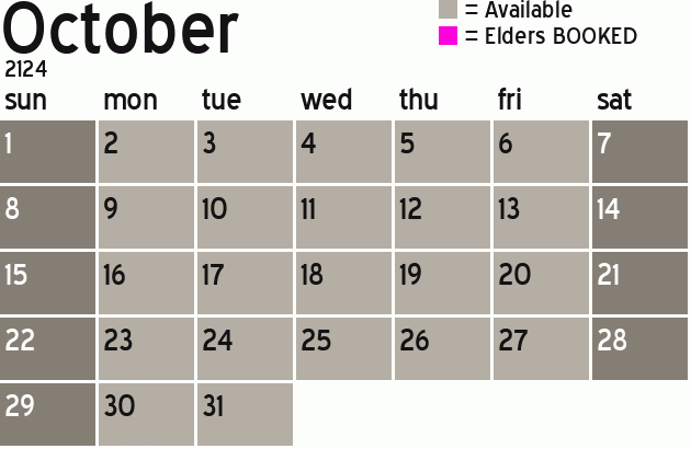 Missionary Dinner Calendar
