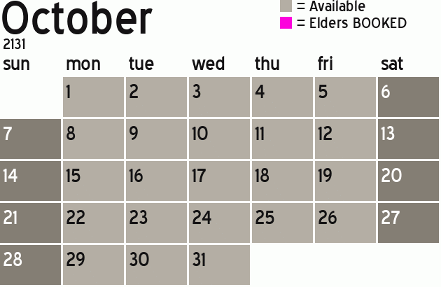 Missionary Dinner Calendar