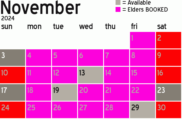 Missionary Dinner Calendar