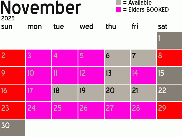 Missionary Dinner Calendar