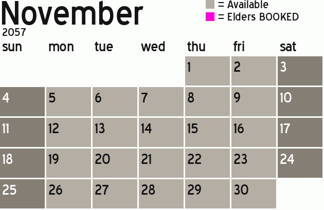 Missionary Dinner Calendar