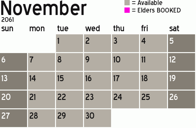 Missionary Dinner Calendar