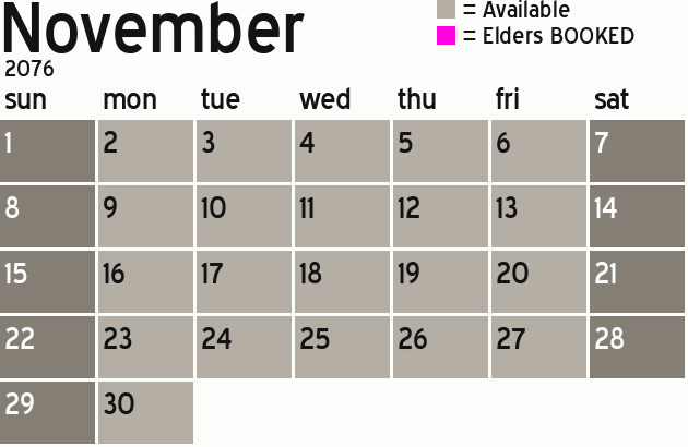 Missionary Dinner Calendar