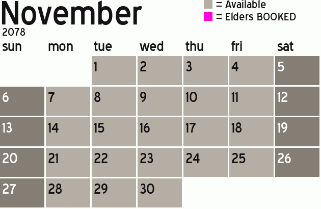 Missionary Dinner Calendar