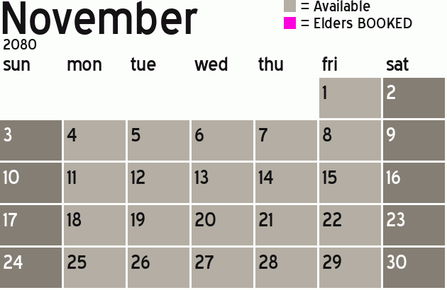 Missionary Dinner Calendar