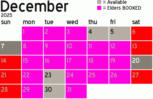 Missionary Dinner Calendar