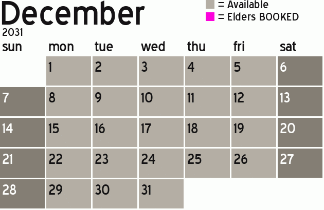 Missionary Dinner Calendar