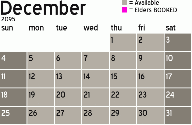 Missionary Dinner Calendar