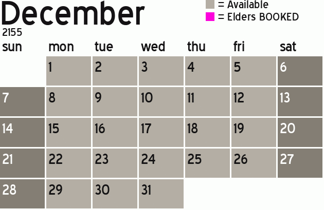 Missionary Dinner Calendar
